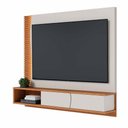 Ver imagem 1 de Painel Tv 65 Pol 180cm Bancada Suspensa Ripado Manacá C04 - D'Rossi Cor Off White Matte e Freijó