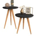 Ver imagem 4 de Conjunto 2 Mesas Classic para Sala com Pés Estilo Retrô Palito - Preto