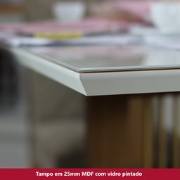 Conjunto Sala Jantar Canto Reto com Vidro 8 Cadeiras Sarah Espresso Móveis - 5