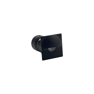 Balizador Nordecor Mini Romi Quadrado de Embutir Alto Irc 90 Led 1w Bivolt Preto 3000k Luz Amarela