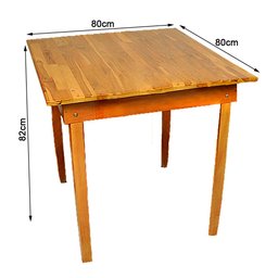 Mesa Fixa Paulista de Madeira Ideal para Bar e Restaurante 80x80 - Natural - 2