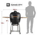 Ver imagem 2 de Churrasqueira Kamado Ultra da Rasco Branco C/ Grelha Aço Inox Suporte e Mesas. Serve até 20