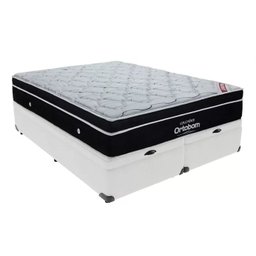 Cama Box com Baú Queen Blindado + Colchão de Molas Ensacadas - Ortobom - Elegant Superpocket 158x198 - 2