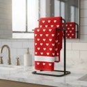 Ver imagem 4 de Suporte Porta Toalha Duplo Bancada Preto Fosco Aço Banheiro Cozinha