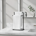 Ver imagem 6 de Suporte Porta Toalha Duplo Bancada Preto Fosco Aço Banheiro Cozinha
