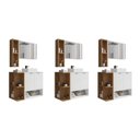 Ver imagem 7 de Kit com 3 Gabinetes com Cuba e Espelheira Ibiza Branco/Marrome