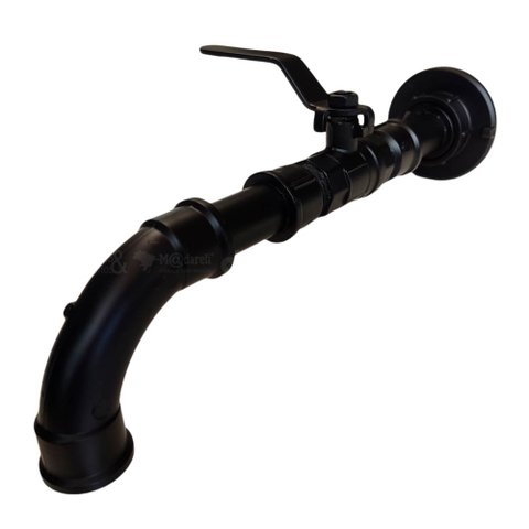 TORNEIRA DESIGN INDUSTRIAL PVC 1/2" PAREDE LONGA - MADARELI: PRETO