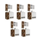 Ver imagem 2 de Kit com 5 Gabinetes com Cuba e Espelheira Ibiza Branco/Marrome