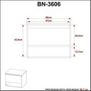 Ver imagem 6 de Kit com 2 Gabinetes Suspensos para Banheiro 60cm Porta Basculante Laranja/Amêndoa/Branco
