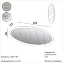 Ver imagem 3 de Espelho Decorativo Oval 158cm com LED 100% MDF Dalla Costa Cor:Carvalho Rosé