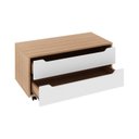 Ver imagem 3 de Kit com 2 Gabinetes para Banheiro com 2 Gavetas Rodízio BN3643 Laranja/Amêndoa/Branco