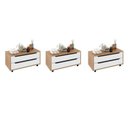 Ver imagem 6 de Kit com 2 Gabinetes para Banheiro com 2 Gavetas Rodízio BN3643 Laranja/Amêndoa/Branco