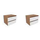 Ver imagem 6 de Kit com 2 Gabinetes Suspensos para Banheiro 60cm 2 Gavetas BN3607 Laranja/Amêndoa/Branco