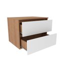 Ver imagem 2 de Kit com 2 Gabinetes Suspensos para Banheiro 60cm 2 Gavetas BN3607 Laranja/Amêndoa/Branco