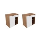 Ver imagem 6 de Kit com 2 Gabinetes Suspensos para Banheiro 60cm Laranja/Amêndoa/Branco