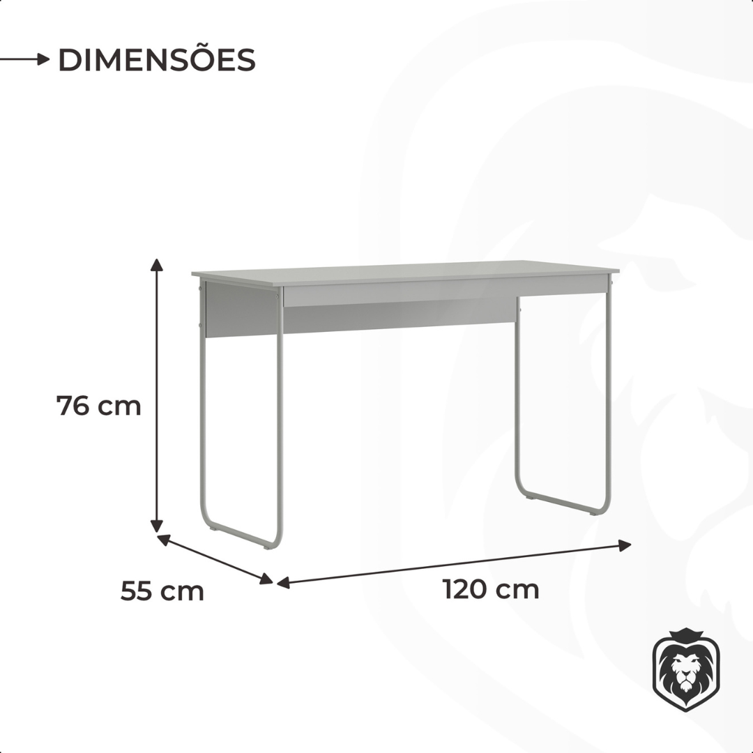 Mesa de Estudo Escrivaninha Quarto Estilo Industrial Criare Preto - 6