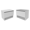Ver imagem 3 de Kit com 2 Gabinetes Suspensos para Banheiro 60cm Porta Basculante Branco