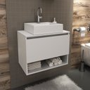 Ver imagem 1 de Kit com 2 Gabinetes Suspensos para Banheiro 60cm Porta Basculante Branco