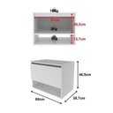 Ver mais imagens de Kit com 2 Gabinetes Suspensos para Banheiro 60cm Porta Basculante Branco