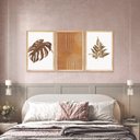 Ver imagem 2 de Kit 3 Quadros Decorativos Boho Formas Folhagens