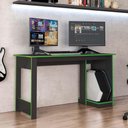 Ver imagem 2 de Mesa Gamer para Computador Escrivaninha Preta Verde Caemmun
