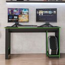 Ver imagem 3 de Mesa Gamer para Computador Escrivaninha Preta Verde Caemmun
