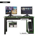 Ver imagem 4 de Mesa Gamer para Computador Escrivaninha Preta Verde Caemmun