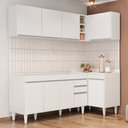 Ver imagem 2 de Armário de Cozinha Modulado de Canto Esquerdo 4 Peças Cp49 Balcão sem Tampo Branco - Lumil Lumil Móv
