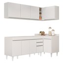 Ver imagem 1 de Armário de Cozinha Modulado de Canto Esquerdo 4 Peças Cp49 Balcão sem Tampo Branco - Lumil Lumil Móv