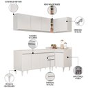 Ver imagem 3 de Armário de Cozinha Modulado de Canto Esquerdo 4 Peças Cp49 Balcão sem Tampo Branco - Lumil Lumil Móv