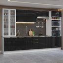Ver imagem 1 de Armário de Cozinha Completa 340cm Branco/preto Lux Madesa 02 Branco/preto