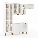 Ver imagem 3 de Cozinha Completa Modulada 100% MDF 4 Peças com Cristaleira e Balcão sem Tampo Yescasa Branca Classy