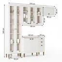 Ver imagem 4 de Cozinha Completa Modulada 100% MDF 4 Peças com Cristaleira e Balcão sem Tampo Yescasa Branca Classy