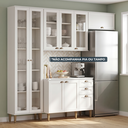 Ver imagem 2 de Cozinha Completa Modulada 100% MDF 4 Peças com Cristaleira e Balcão sem Tampo Yescasa Branca Classy