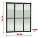 Ver imagem 4 de Porta Correr 3 Folhas Móv.1/3 210 x 150 Elite c/Fecho Autom V.Liso Preto Brimak