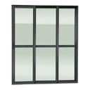 Ver imagem 1 de Porta Correr 3 Folhas Móv.1/3 210 x 150 Elite c/Fecho Autom V.Liso Preto Brimak