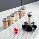 Ver imagem 7 de Kit Porta Temperos 6 Vidros com Base Giratória 100ml