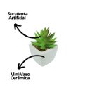 Ver imagem 6 de Conjunto para Banheiro Porcelana Branca e Mini Vaso Suculenta 4 Peças - Tuut