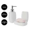 Ver imagem 3 de Conjunto para Banheiro Porcelana Branca e Mini Vaso Suculenta 4 Peças - Tuut