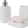 Conjunto para Banheiro Porcelana Branca e Mini Vaso Suculenta 4 Peças - Tuut - 5