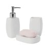 Conjunto para Banheiro Porcelana Branca e Mini Vaso Suculenta 4 Peças - Tuut - 4