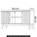 Ver imagem 4 de Buffet Aparador 150cm 4 Portas Pés Retrô Krono Off/nature H02 - Mpozenato