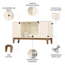 Ver imagem 3 de Buffet Aparador 150cm 4 Portas Pés Retrô Krono Off/nature H02 - Mpozenato