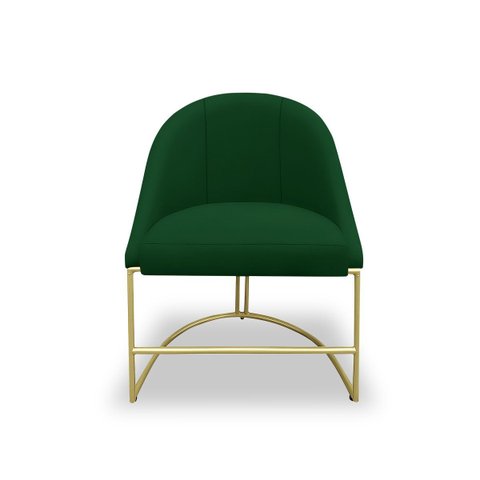 Kit 2 Banqueta Poltrona Lua Penteadeira e Salão com Base Metálica:verde