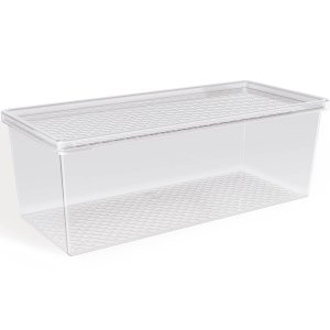 Organizador de Geladeira com Tampa 4,5l Frutas Legumes Verduras Multiuso Transparente Uz