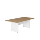 Ver imagem 2 de Mesa Reunião Escritório 180cm X 90cm Mac Br Pé Painel F5 Cor:macadâmia com Branco