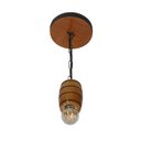 Ver imagem 5 de Luminária Lustre Pendente Barril de Madeira Maciça Colonial Retrô - Cerejeira + Lâmpadas