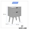 Mesa de Cabeceira Madri 2g Pés Palitos Prado - Branco - 4