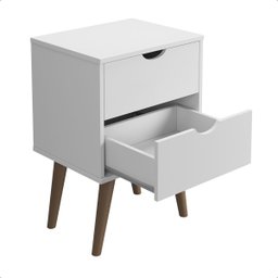 Mesa de Cabeceira Madri 2g Pés Palitos Prado - Branco - 6