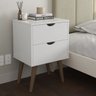 Mesa de Cabeceira Madri 2g Pés Palitos Prado - Branco - 1